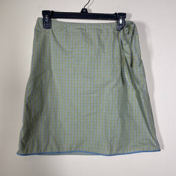 Horny Toad Women's Blue Green Plaid Semi-Sheer Pencil Skirt M 100% Cotton! - Picture 1 of 6